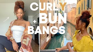 HOW TO: EASY HIGH CURLY BUN w/ Faux BANGS | T'keyah B by T'keyah B 8,152 views 4 years ago 4 minutes, 44 seconds