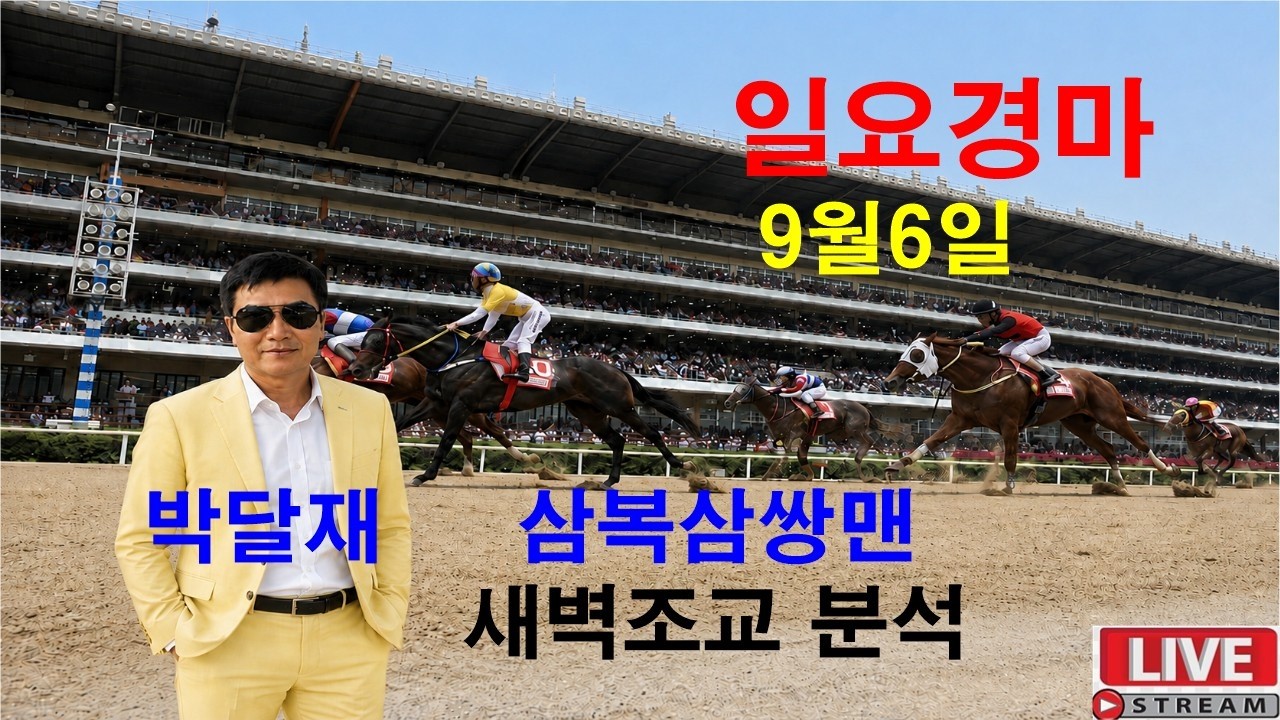 #경마예상#9월6일#일요경마# 새벽조교 라이브#삼복삼쌍맨#박달재#경마 분석 전문 채널#복병마 발굴#정확한 분석#전개포인트 제시