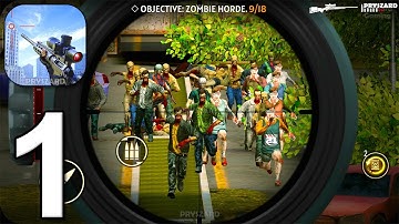 Sniper Zombie 3D - Gameplay Walkthrough Part 1 - Eliminate Undead, Defend Humanity (iOS,Android)