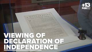 Original copy of Declaration of Independence on display in Portland