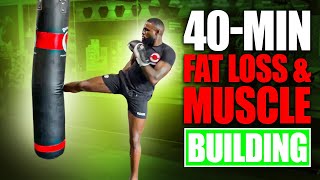 Intense 40-Minute Heavy Bag Kickboxing Workout: Boost Conditioning, Strength, Muscle \& Fat Loss