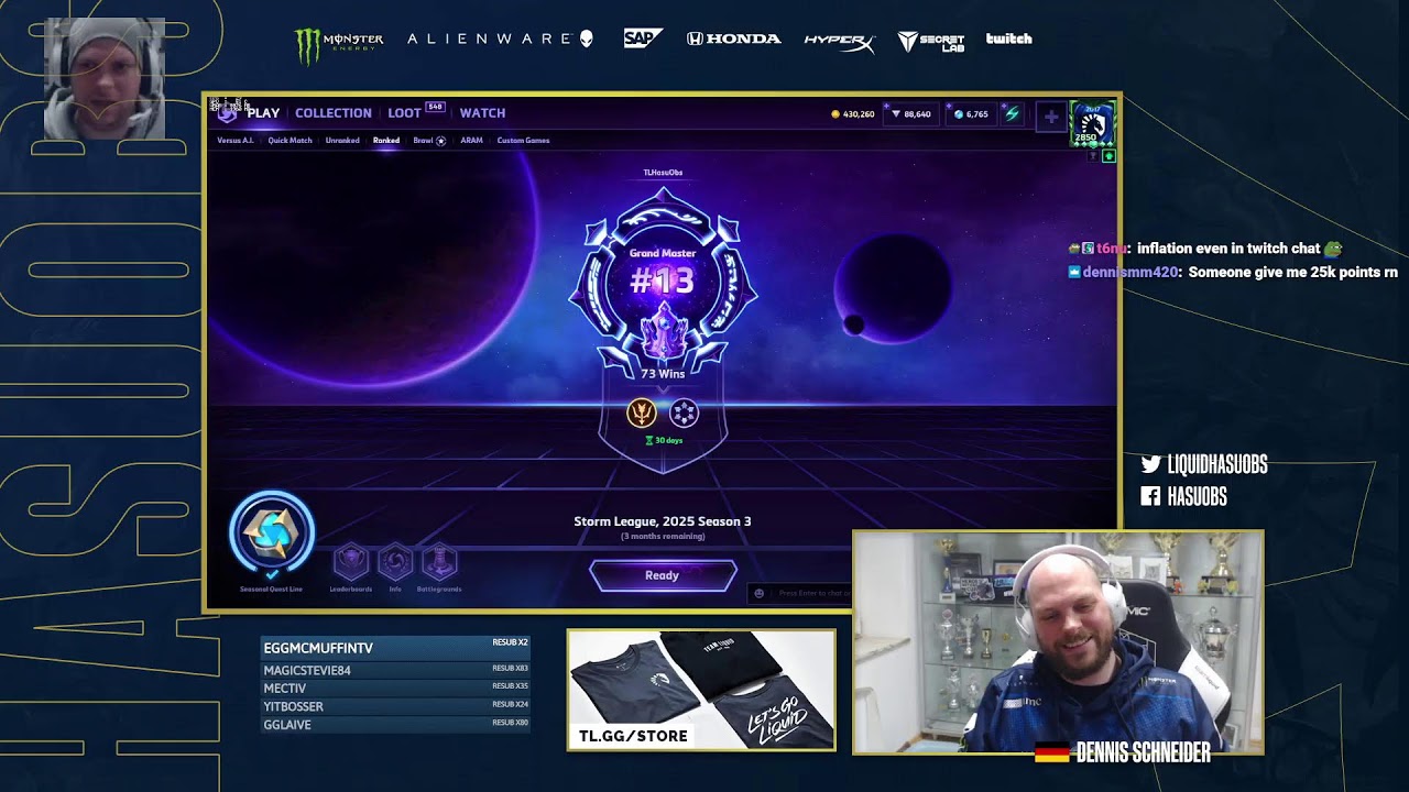 HasuObs Live: caught the sniffles, lil stormleague stream !patch