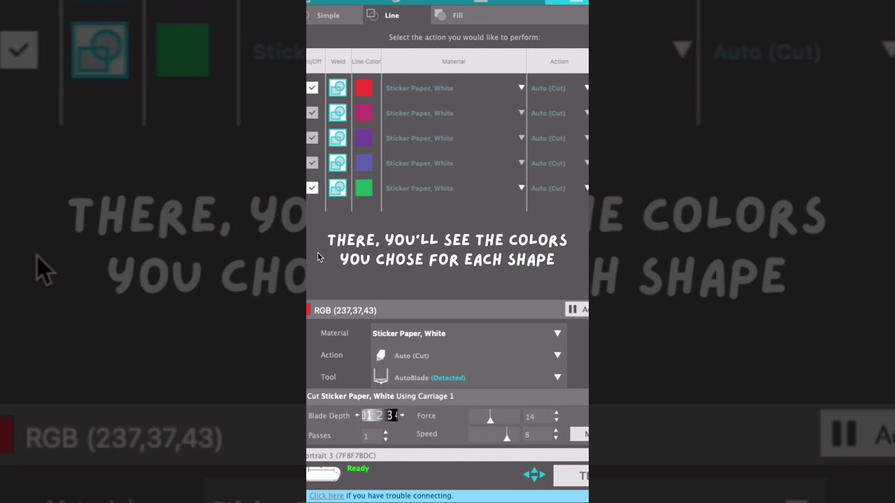 Easy Silhouette Portrait 3 Sticker Cut Settings Tutorial 