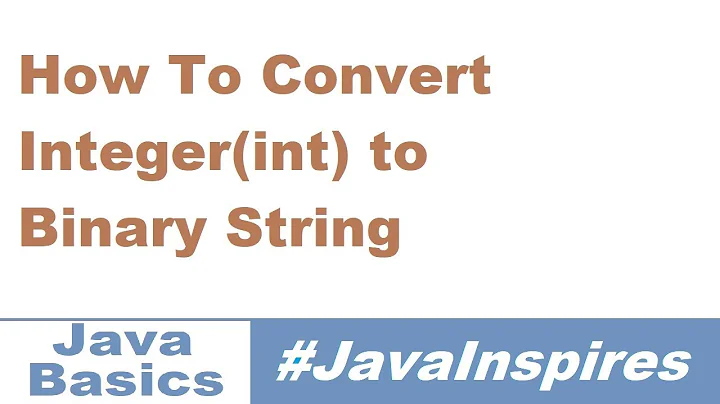 How To Convert int(Integer) to Binary String in Java | Java Inspires