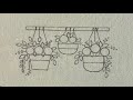 🌸Easy Hanging Pots Embroidery Tutorial | Bullion Roses, Woven Roses & Daisy Flowers | Free Pattern 🌸
