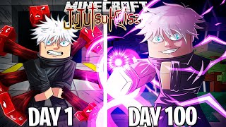 I Survived 100 Days as GOJO in Jujutsu Kaisen Minecraft!