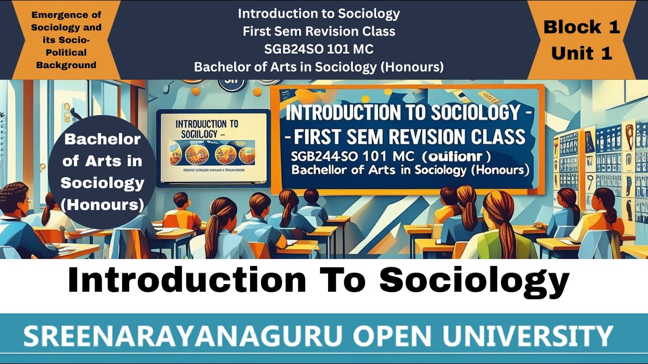 SGOU BA Sociology| Introduction to Sociology | 1st Sem Revision-Block 1 ...