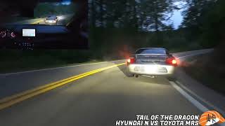 Hyundai Veloster N vs Toyota MRS Touge Battle - Tail Of The Dragon