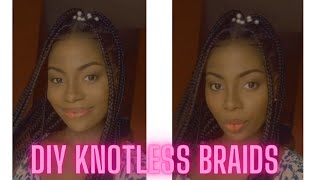 HOW TO: Diy Large knotless braids|quick and easy hairstyles