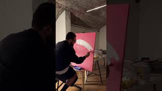 *AIP, showing my #designprocess on this new #artwork, a 70x90 #paint in pink mode.#Art in progress*