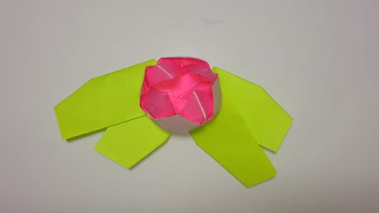 睡蓮の葉っぱ 折り紙 Leaf Of The Water Lily Origami Youtube