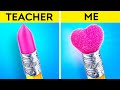 AWESOME ART IDEAS AND EASY PAINTING TECHNIQUES || How To Sneak Food Into Class By 123 GO Like!