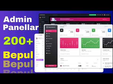 Bepul Admin Panellar. 200+. Resurslar + o’rnatishni o’rganamiz