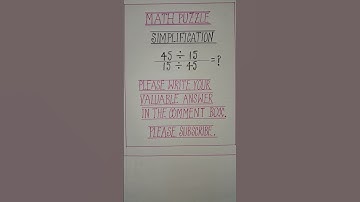 #MATH PUZZLE #MATHEMATICS #ARITHMETIC #SIMPLIFICATION #SHORTS #SHORTS VIDEO#VIRAL #YTSHORTS YOUTUBE
