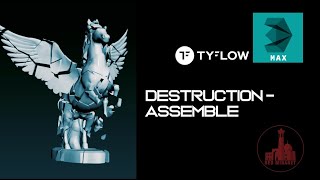 3DSMAX:  DESTRUCTION - ASSEMBLE   #3dsmax  #tyflow  #vfx  #animation