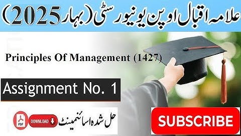 AIOU Code 1427 Solved Assignment No. 1 Spring 2025 || Subject: Principles of Management || B.Com/ BA