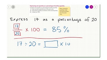 Expressing One Quantity As A Percentage Of Another Quantity