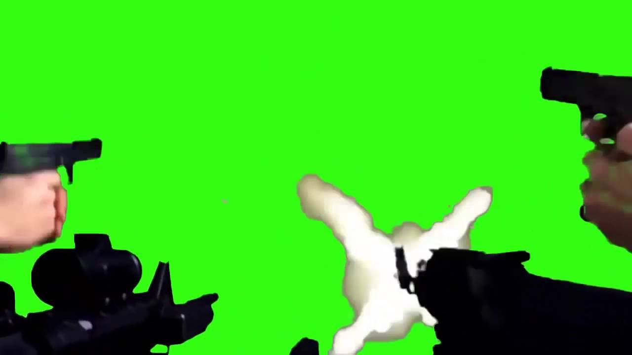 Gun meme green screen