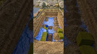 Secret Survival Bunker Build from Scratch (Top View Timelapse)Lawn to Luxury Underground Bunker