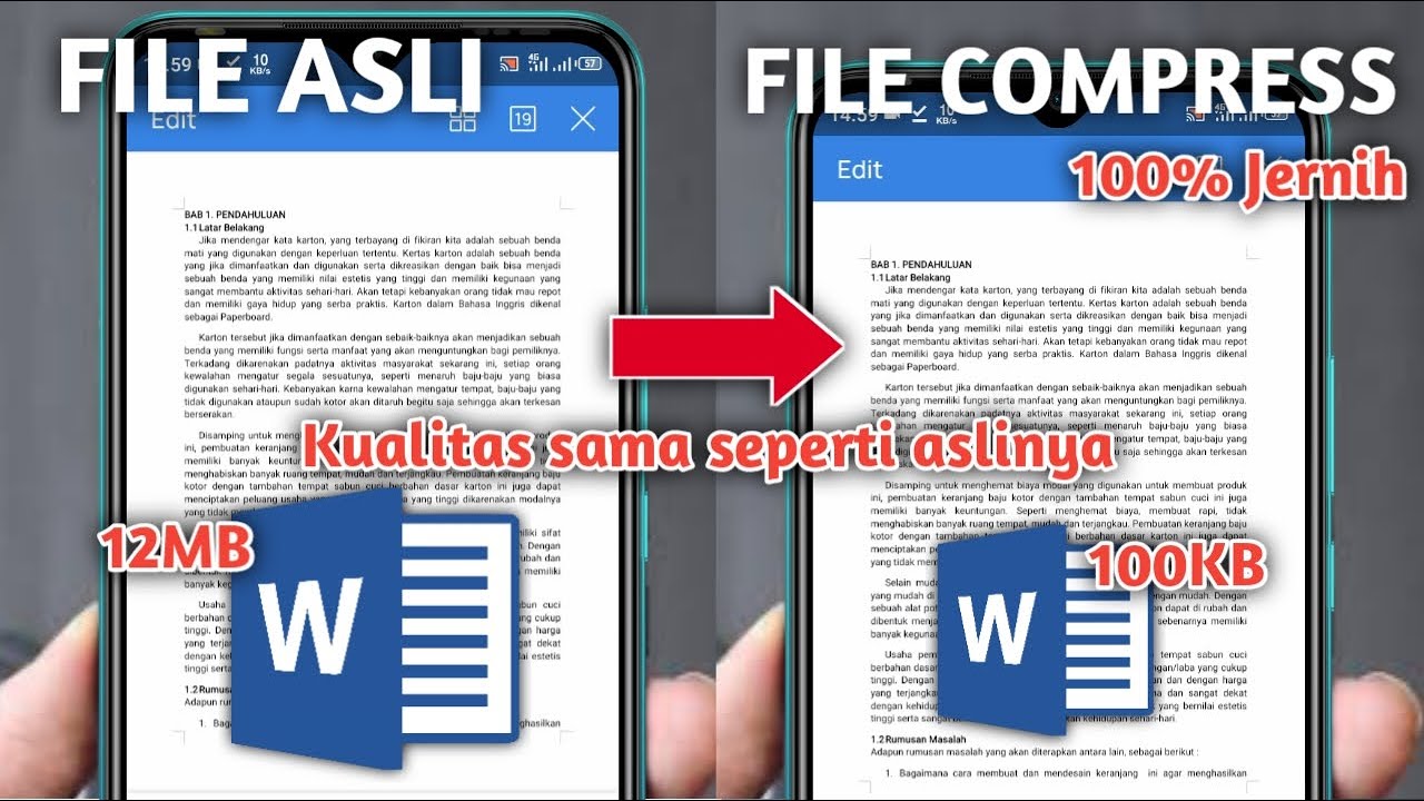 Cara mudah mengecilkan ukuran file word terbaru youtube