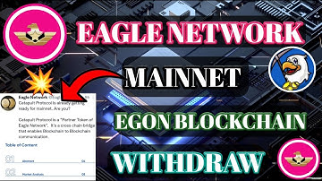 Eagle Network Mainnet।Catepul Protocol Coin Withdrawal।Eagle Network Partner Mining। Egon  withdraw