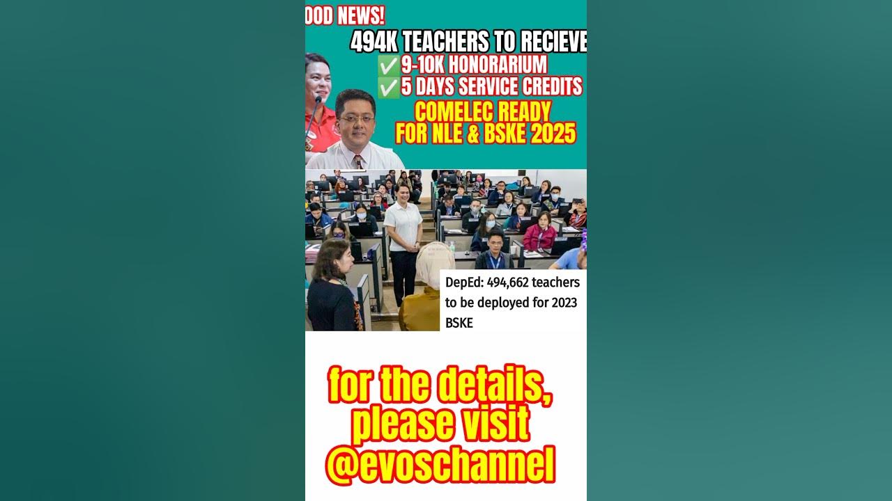 GOOD NEWS! 494K TEACHERS TO RECIEVE 9K10K HONORARIA AND OTHER BENEFITS