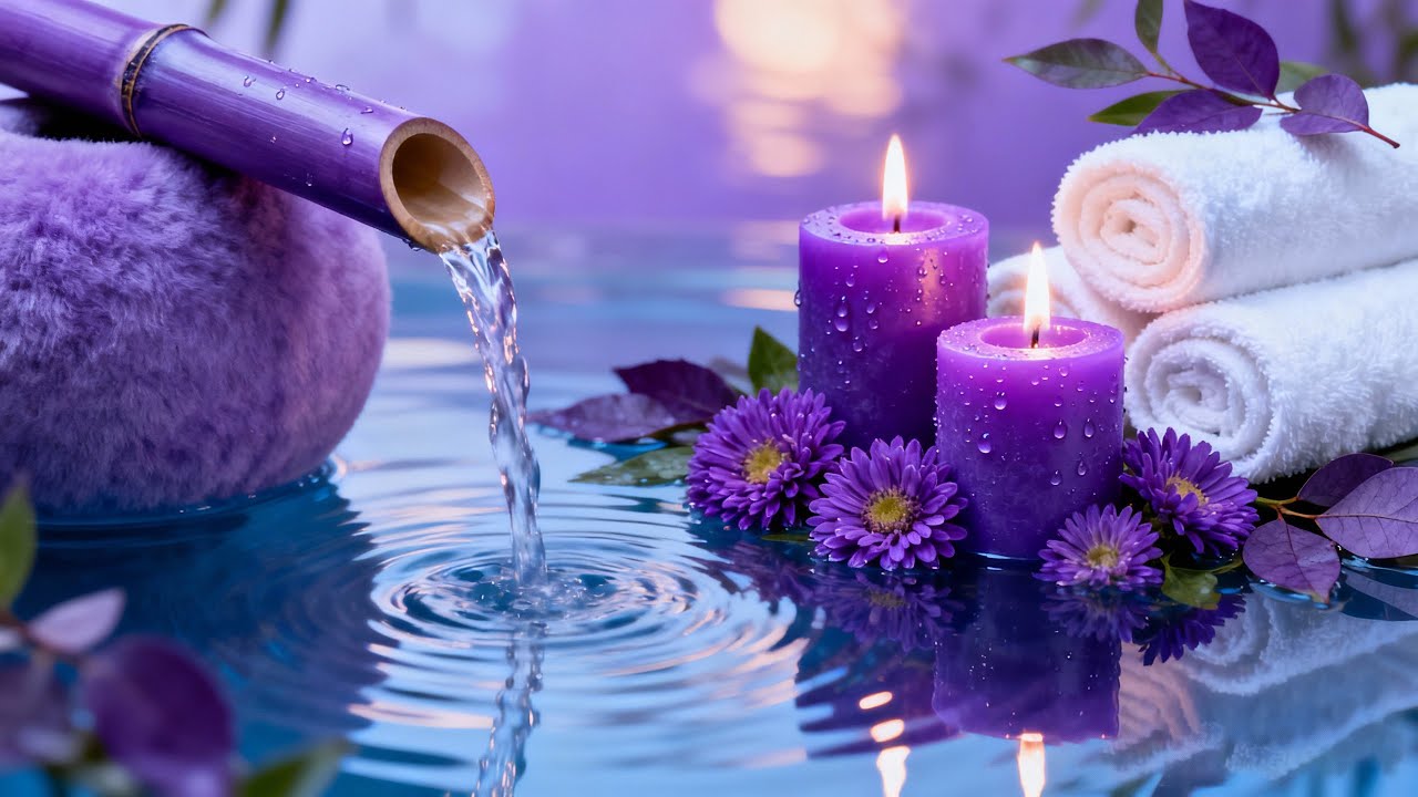 Spa Piano and Gentle Water Flow 💧 Relaxation Calming Music for Sleep Meditation and Healing