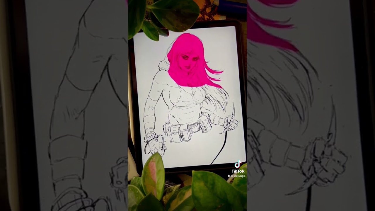 Drawing a Batgirl on procreate 