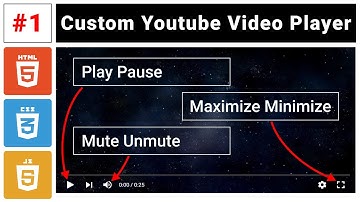 #1 Youtube Video Player | Play Pause Function | HTML,CSS And Javascript
