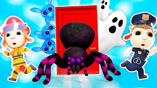 Strange Red Door With Monsters | Rescue Team Vs Ghosts | Big Spider Chasing Rabbits | Cartoon Kids