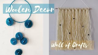 Simple Woolen Wall Decors | Crafts by Wall of Crafts | Home decors using wool, bangles, bamboo stick
