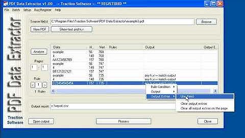 PDF Data Extractor - Spreadsheet Example