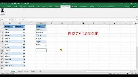 Vlookup for wrong or incomplete data by FUZZY LOOKUP