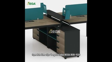 Cụm bàn làm việc 4 người Lotus REGA RCB-430 - Nội Thất Văn Phòng REGA