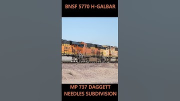 BNSF 5770 WB H-GALBAR MP 737 NEEDLES SUB DAGGETT 12-28-2023 #bnsf #railway #automobile
