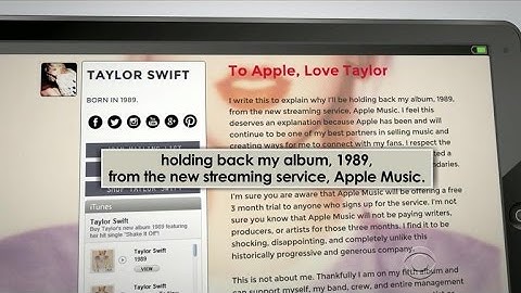 Taylor Swift denies Apple Music her latest album