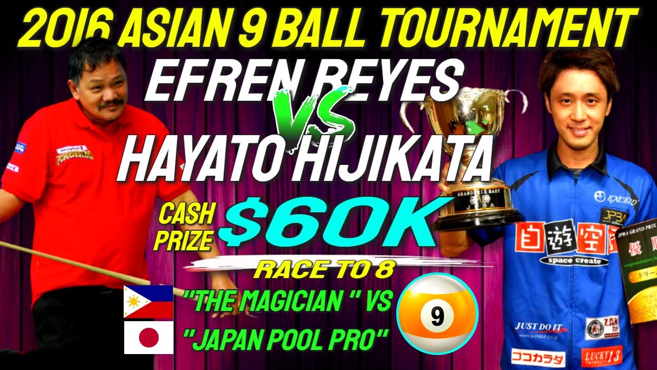Thrilling Showdown Between Efren Reyes vs Hayato Hijikata for $60K Cash Prize
