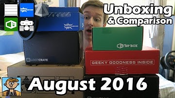 August 2016 Unboxing & Comparison - Loot Crate, Geek Fuel, Super Geek Box, 1Up Box & ZBOX Review