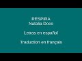 RESPIRA - Natalia Doco - Letras en español & Traduction en français