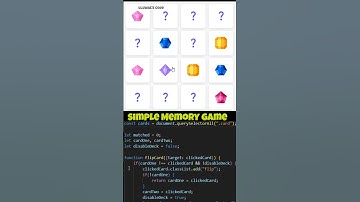Simple Memory Game Using Html Css #htmltutorial #coding #gamedevelopment #shorts