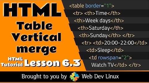 HTML Tutorial - Chapter 6.3 - Table Vertical Merge