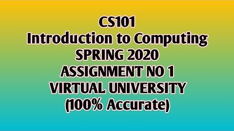 CS101 Assignment 1 Solution Spring 2020 (Virtual University)