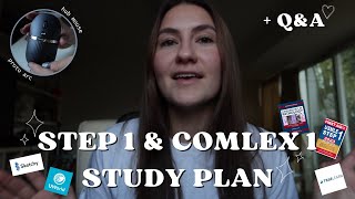 my COMLEX 1 & USMLE STEP 1 study schedule | + Q&A