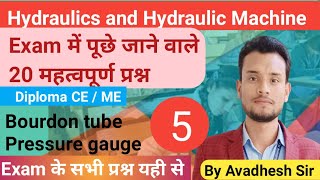 Bourdan Tube Pressure Gauge | Most Important HHM Question | Bteup exam 2023 |By Avadhesh Sir|