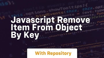 javascript remove item from object by key