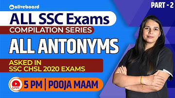 ANTONYMS ASKED IN SSC CHSL 2020 EXAMS | PART-02 | BY POOJA MAM
