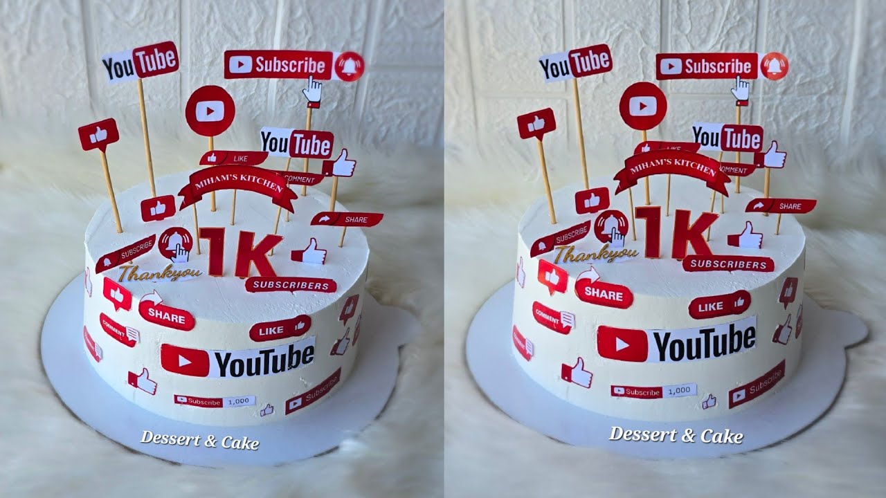 Create a Stunning YouTube Theme Cake Like a Pro!🥰 Recipe #66