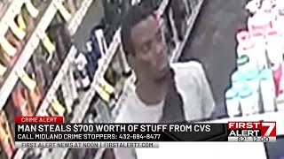 Details Midland police looking for suspect in $700 CVS theft Update