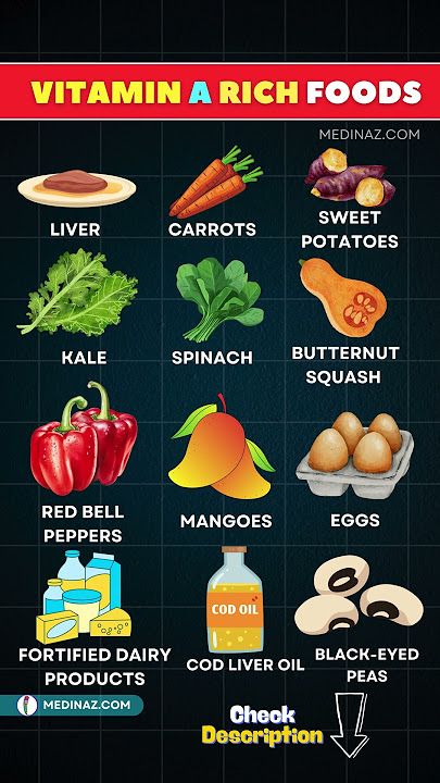 Top 12 Vitamin A Rich Foods for Better Vision & Immunity 👁️✅ Vitamin A rich foods #shorts #nutrition