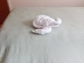 Easy towel turtle folding; Turtle folded from towels; Towel art;Towel folding turtle; Towel animal